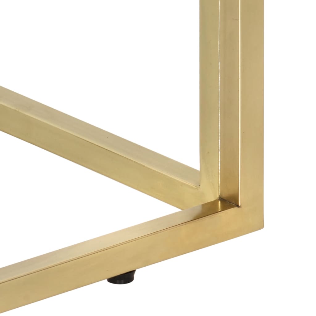 Console table, gold stainless steel and tempered glass