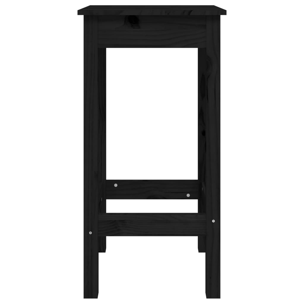 Bar stools, 2 pcs., black, 40x40x78 cm, solid pine wood