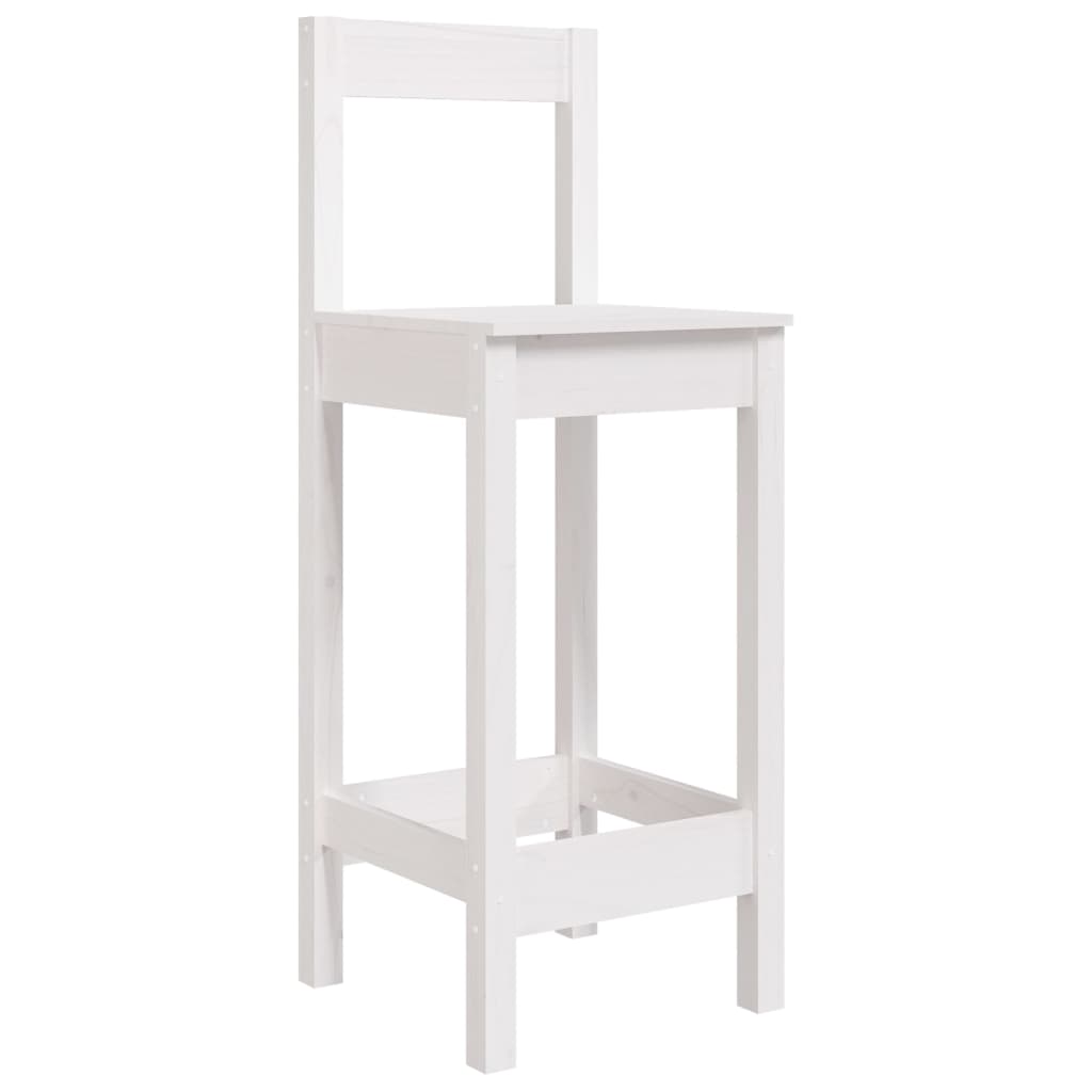 Bar stools, 2 pcs., white, 40x41.5x112 cm, solid pine wood