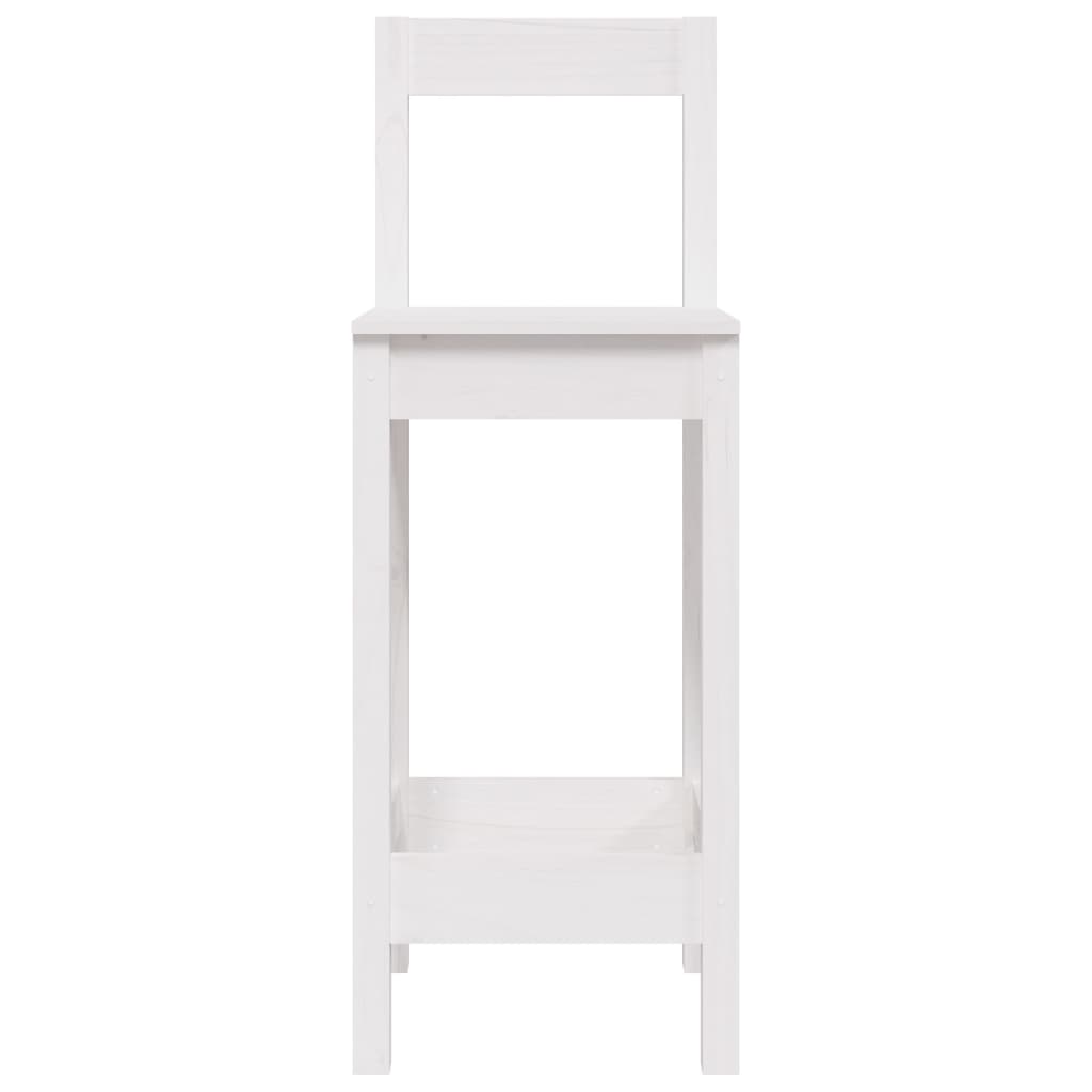 Bar stools, 2 pcs., white, 40x41.5x112 cm, solid pine wood