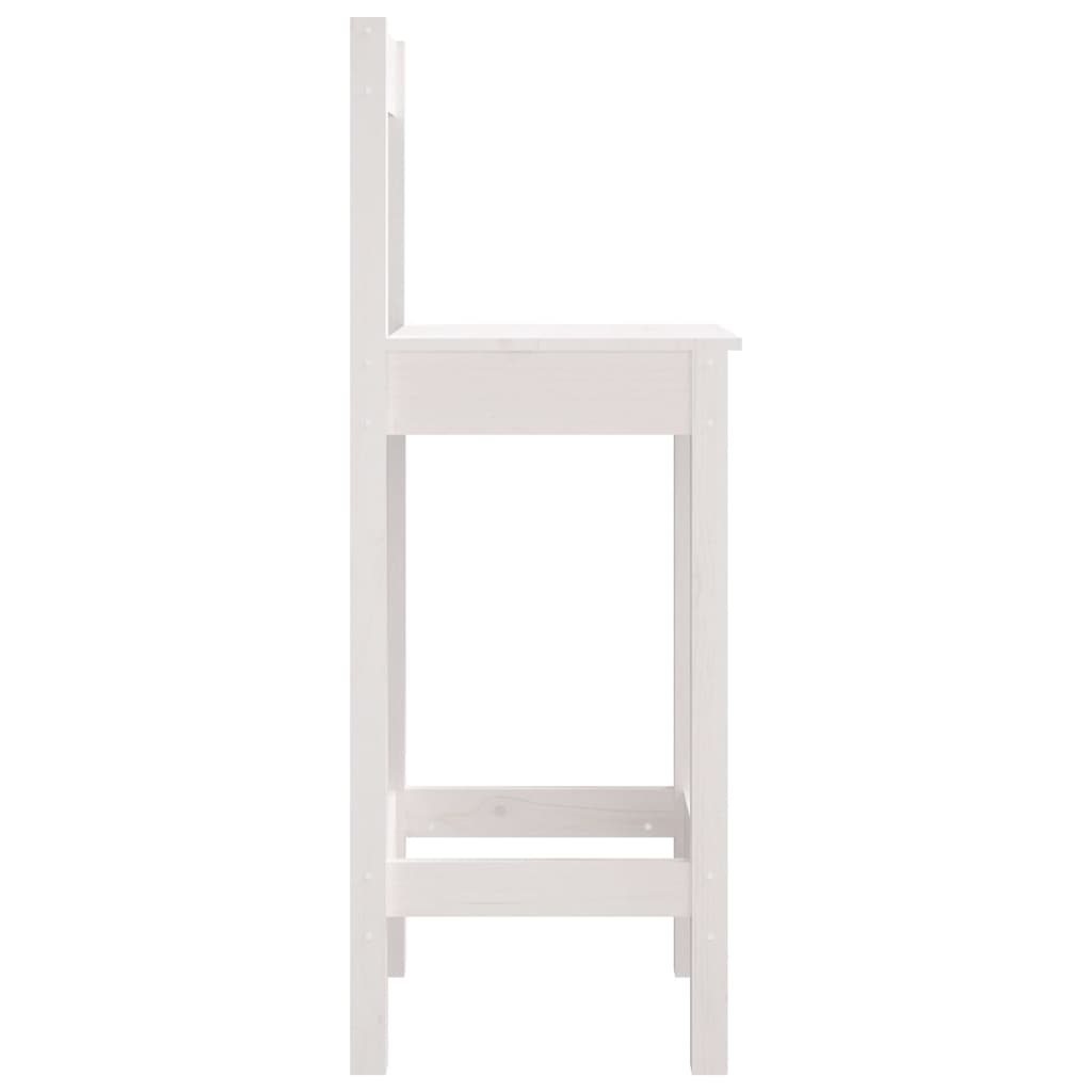 Bar stools, 2 pcs., white, 40x41.5x112 cm, solid pine wood