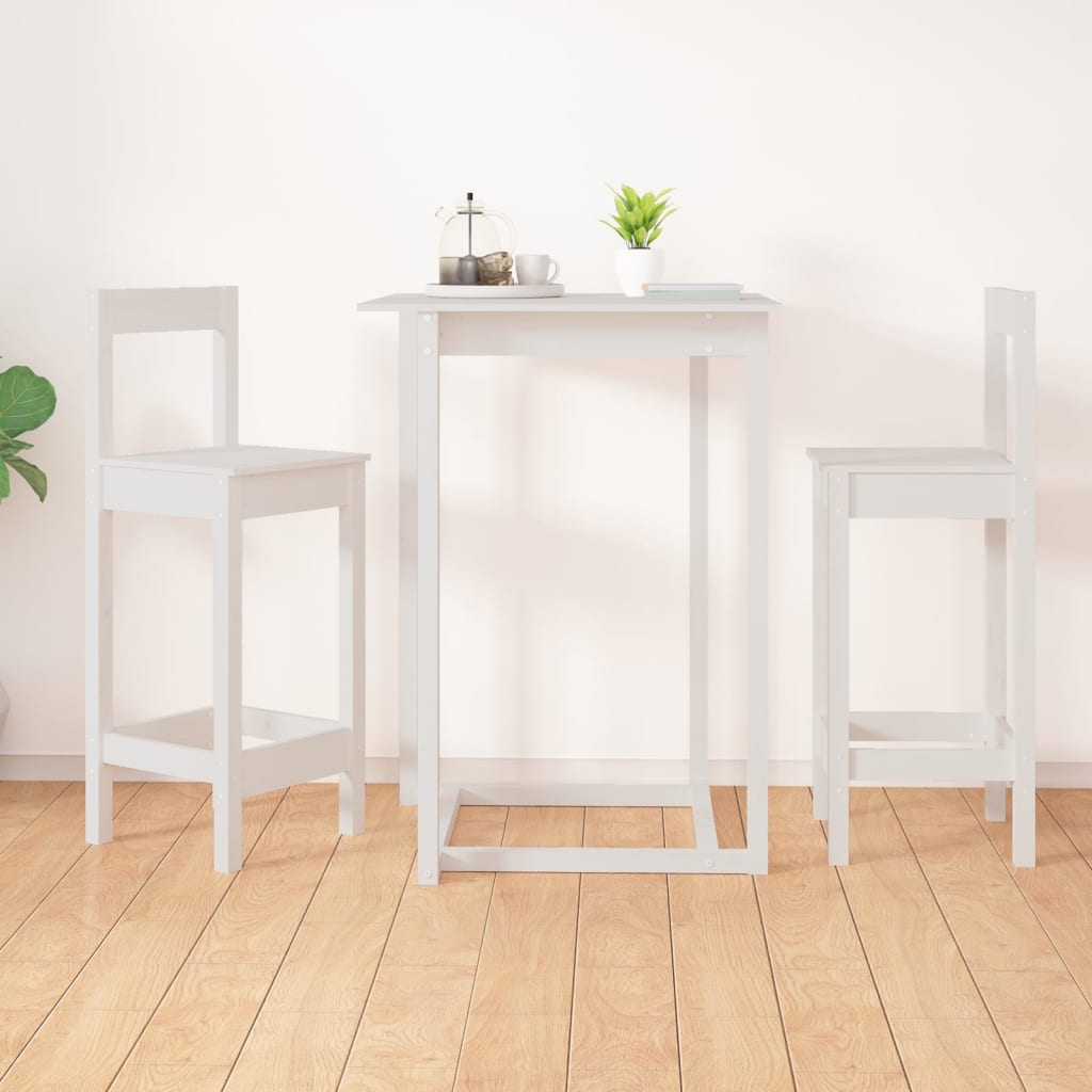 Bar stools, 2 pcs., white, 40x41.5x112 cm, solid pine wood