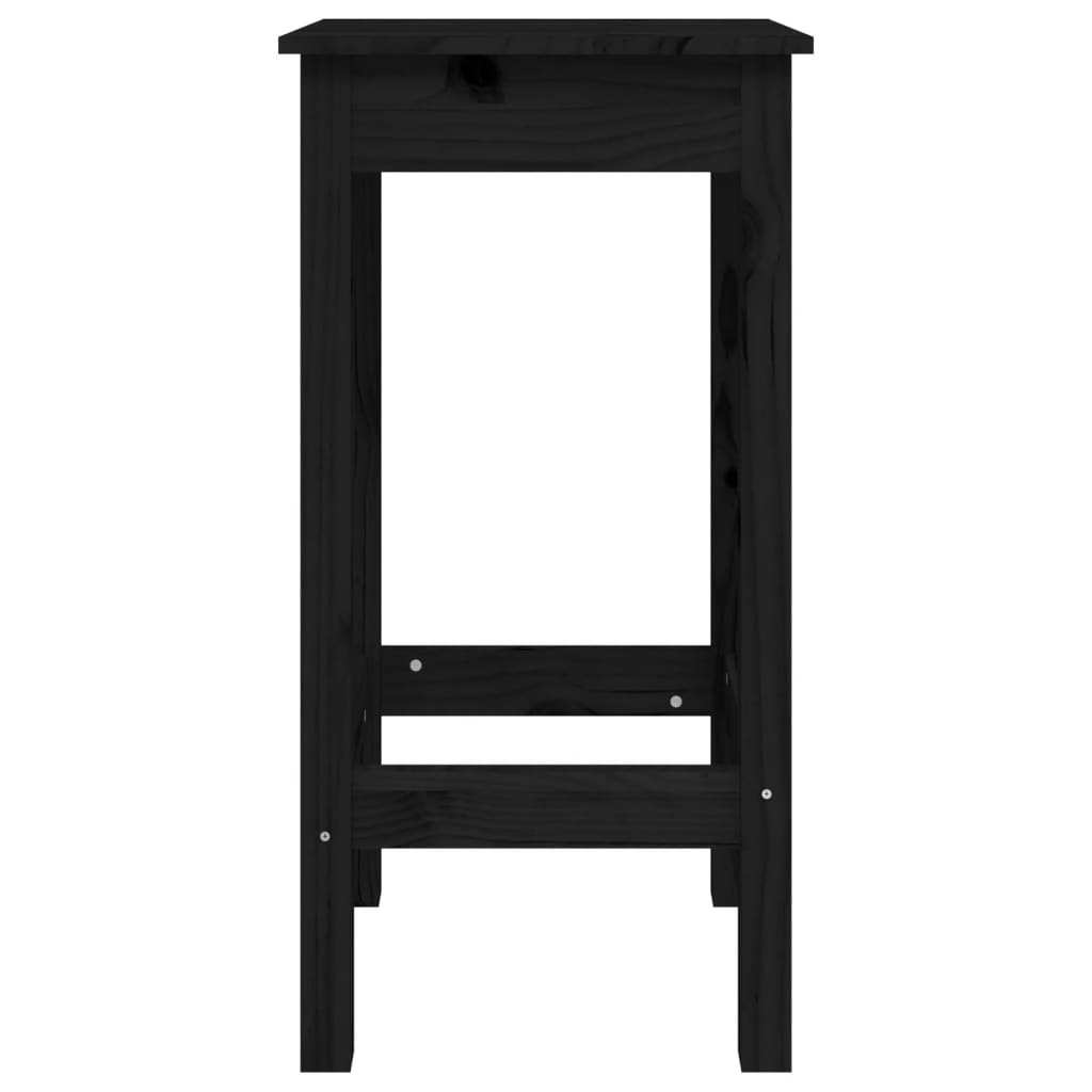 Set mobilier de bar, 5 piese, negru, lemn masiv de pin