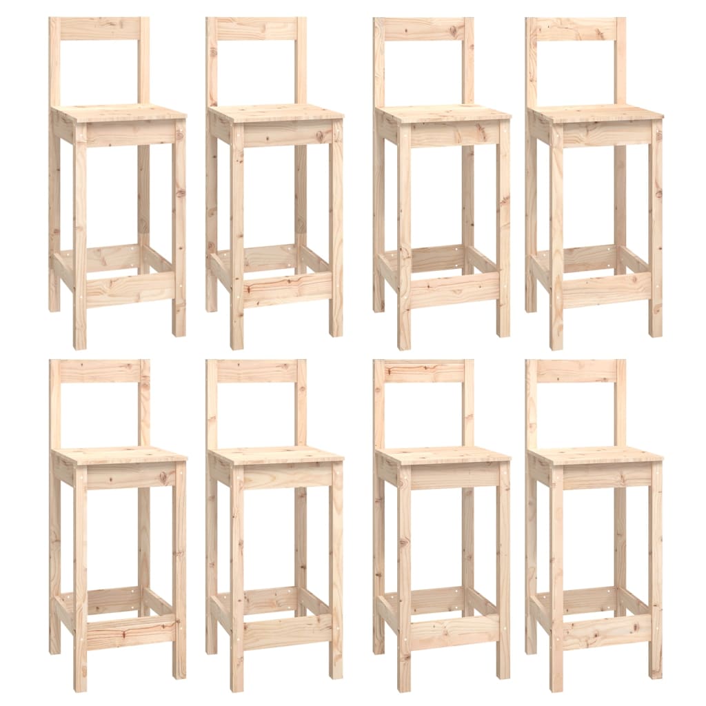 Bar furniture set, 9 pieces, solid pine wood