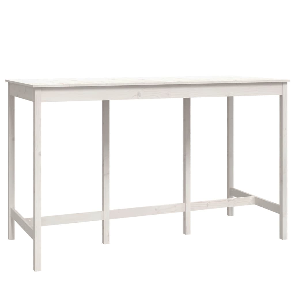 Set mobilier de bar, 9 piese, alb, lemn masiv de pin