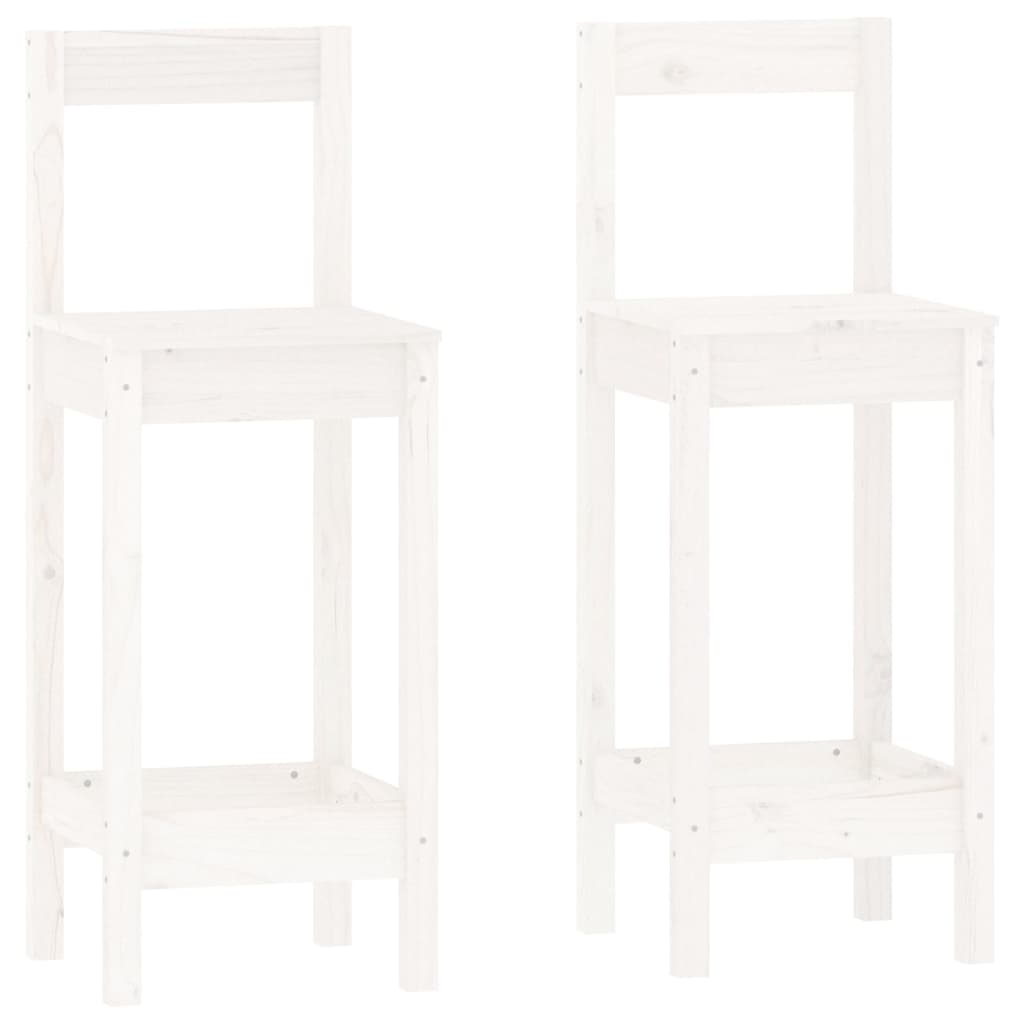 Bar furniture set, 3 pieces, white, solid pine wood