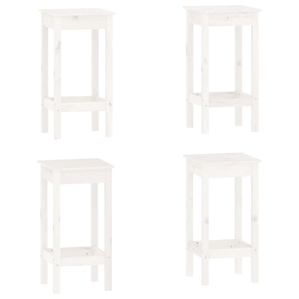 Bar furniture set, 5 pieces, white, solid pine wood