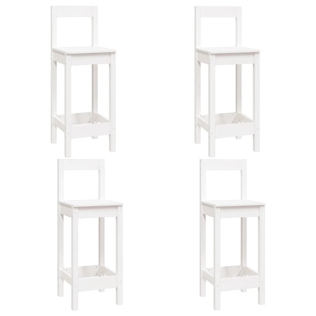 Set mobilier de bar, 5 piese, alb, lemn masiv de pin