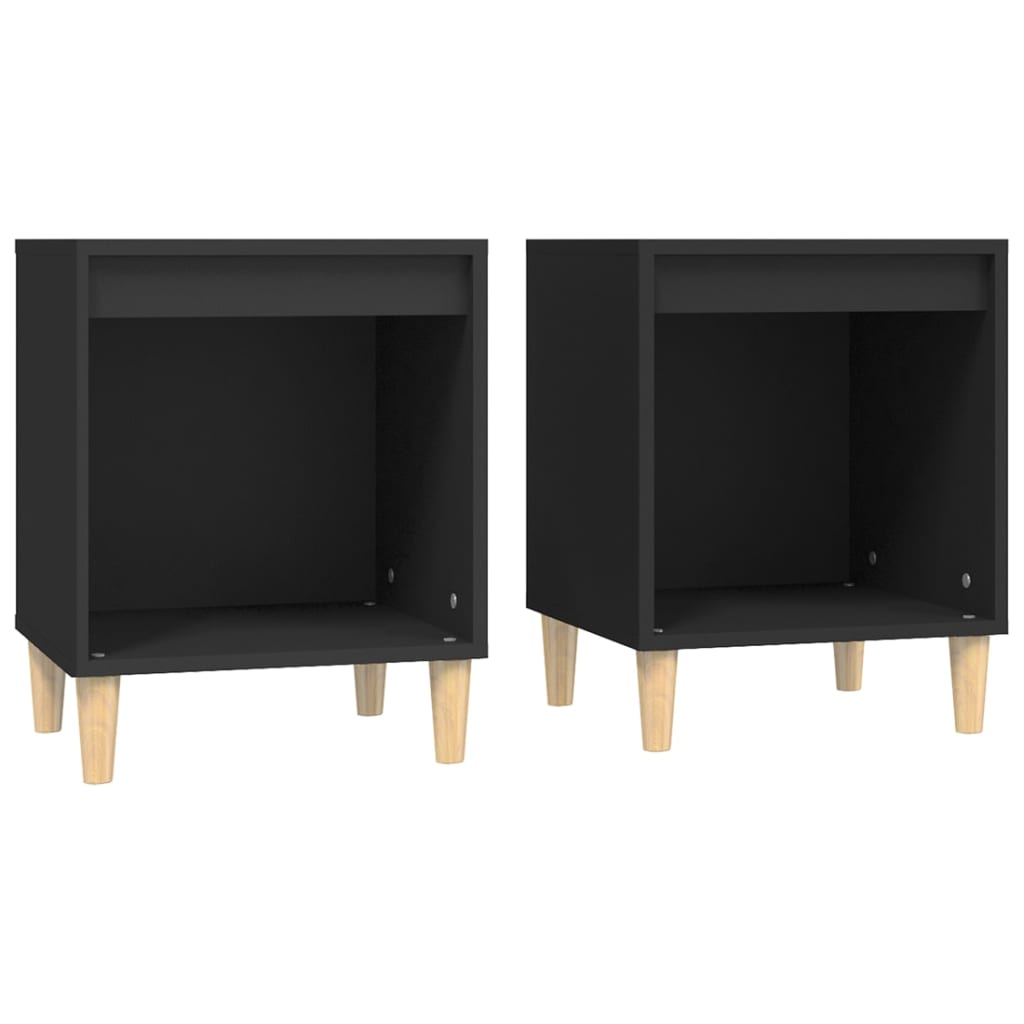 Bedside tables, 2 pcs., black, 40x35x50 cm