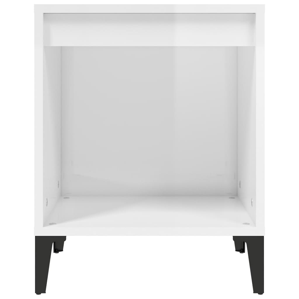 Bedside tables, 2 pcs., high-gloss white, 40x35x50 cm