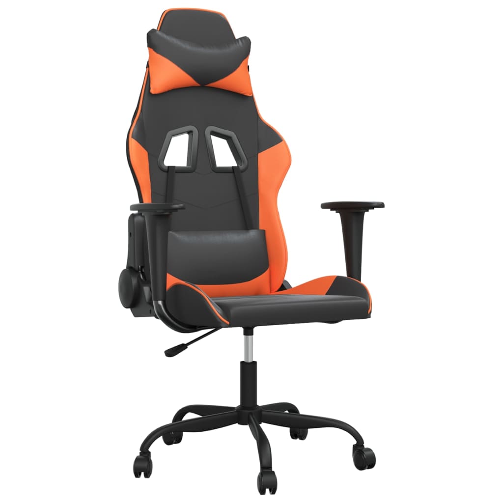 Gaming chair, black and orange, eco-leather