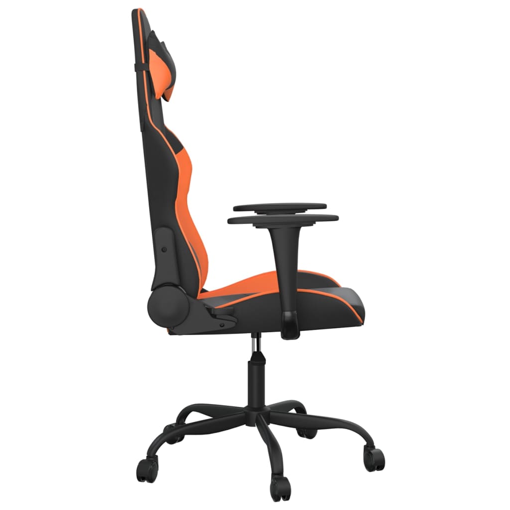 Gaming chair, black and orange, eco-leather