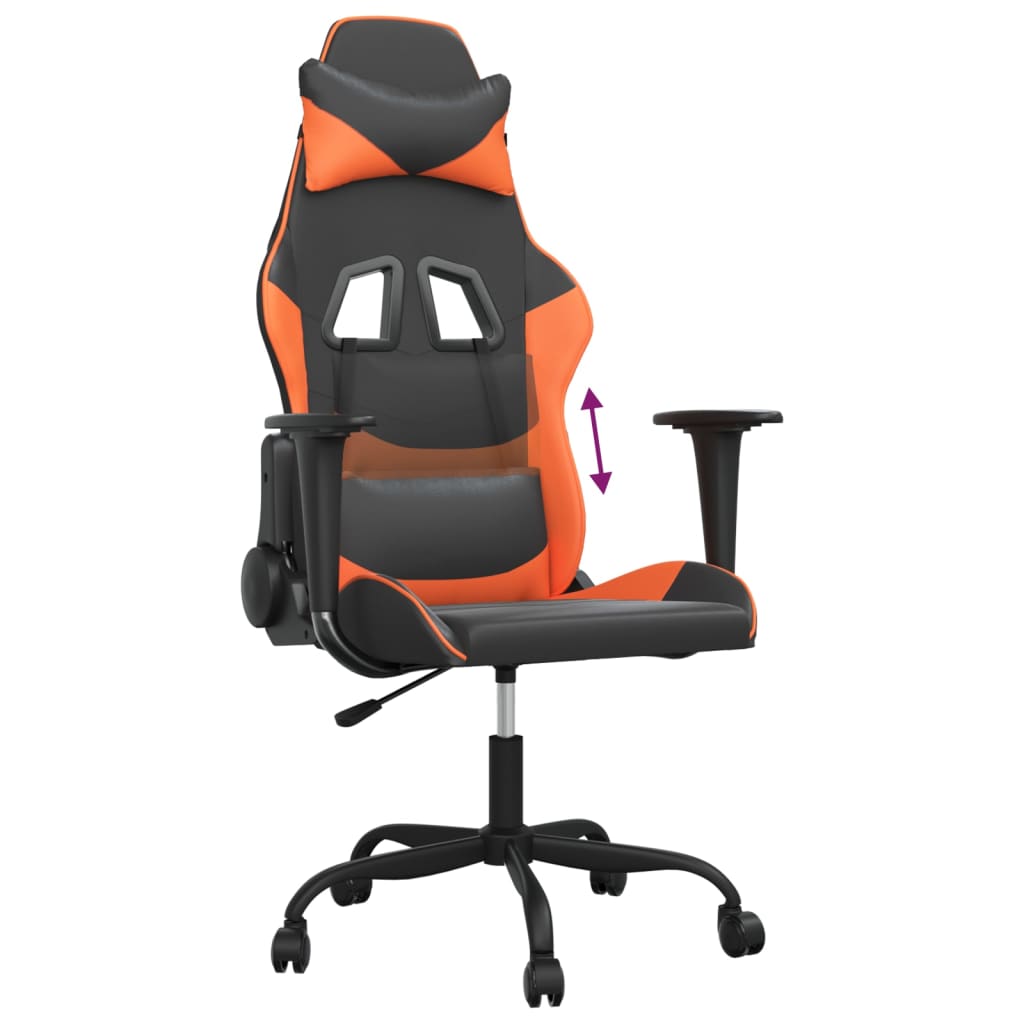 Gaming chair, black and orange, eco-leather