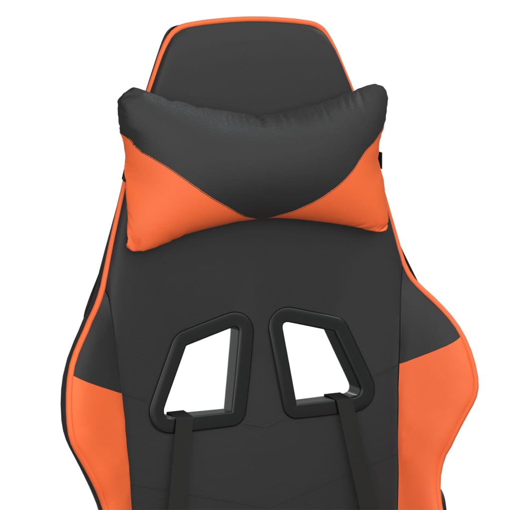 Gaming chair, black and orange, eco-leather