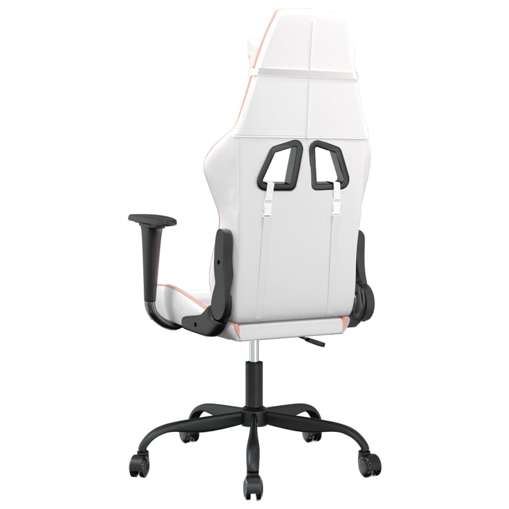 Gaming chair, white and pink, eco-leather