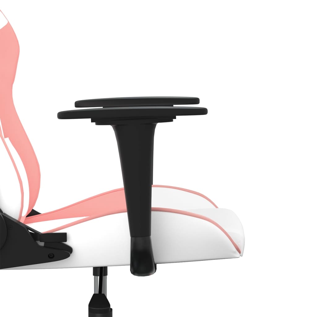 Gaming chair, white and pink, eco-leather