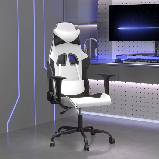 Gaming chair, black and white, eco-leather