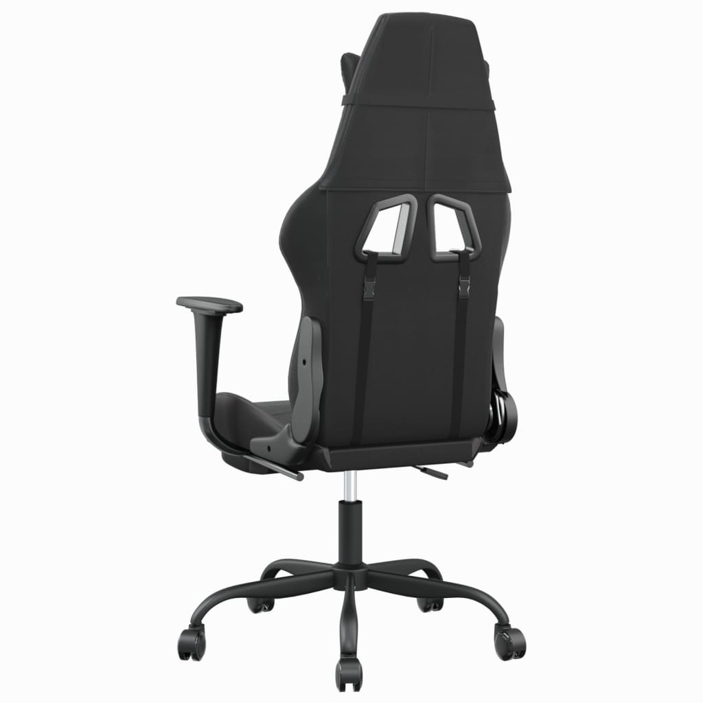 Gaming chair with footrest, black/gray, eco-leather