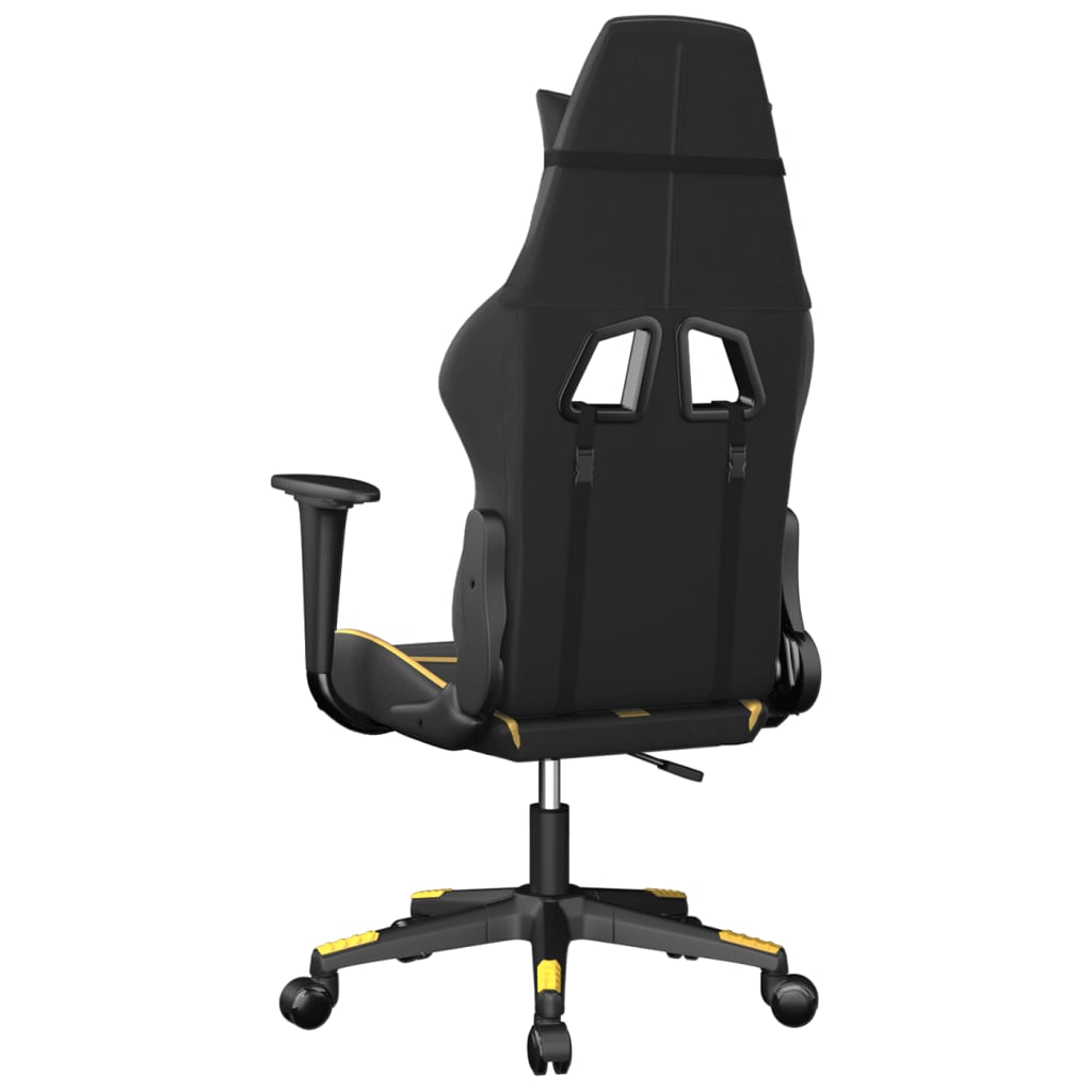 Gaming chair, black and gold, eco-leather