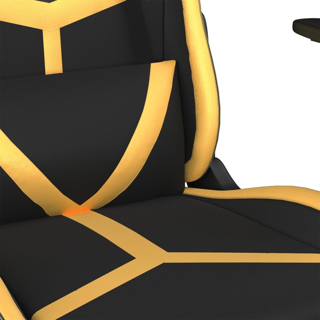 Gaming chair, black and gold, eco-leather