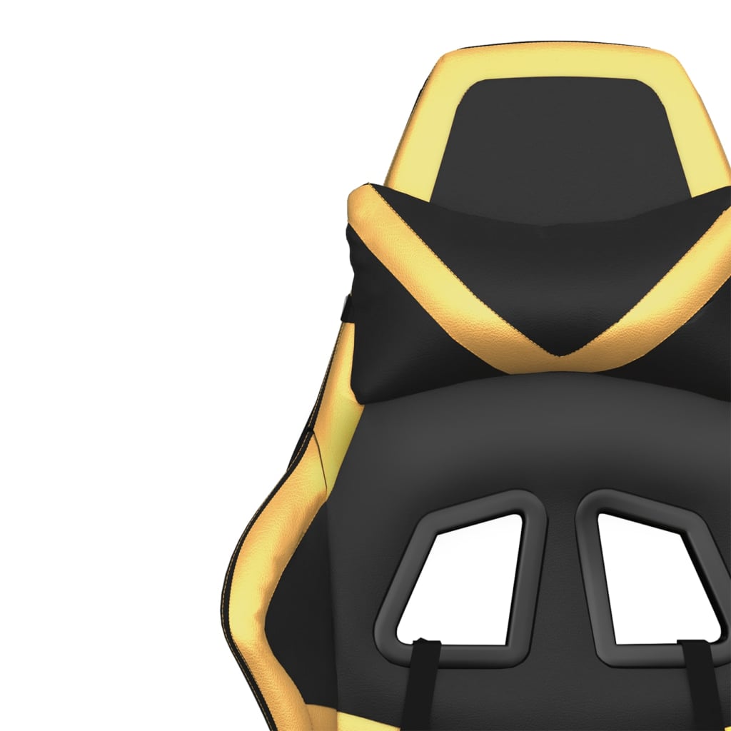 Gaming chair, black and gold, eco-leather