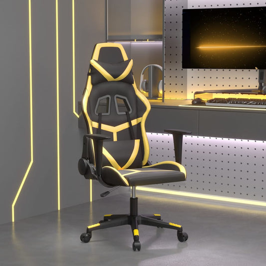 Gaming chair, black and gold, eco-leather