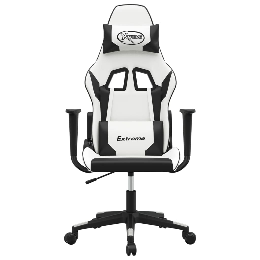 Gaming chair, black and white, eco-leather