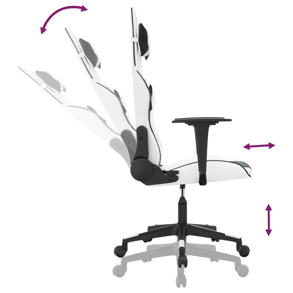 Gaming chair, black and white, eco-leather