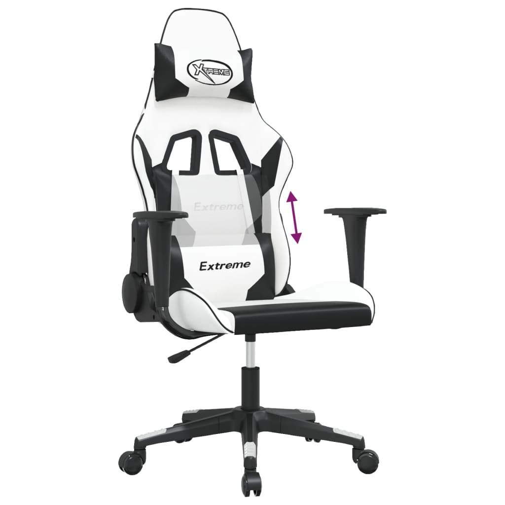 Gaming chair, black and white, eco-leather