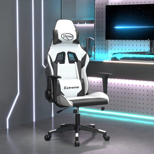 Gaming chair, black and white, eco-leather