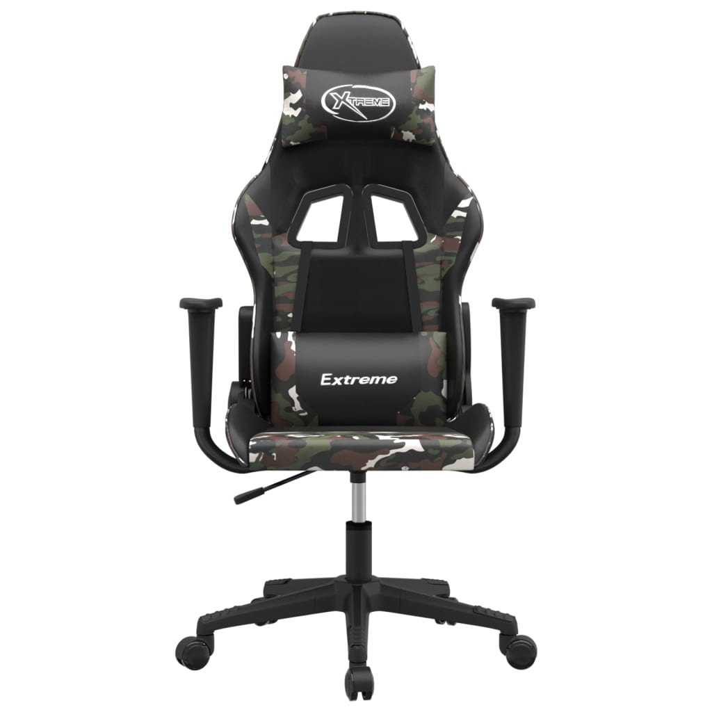 Gaming chair, black and camouflage, eco-leather