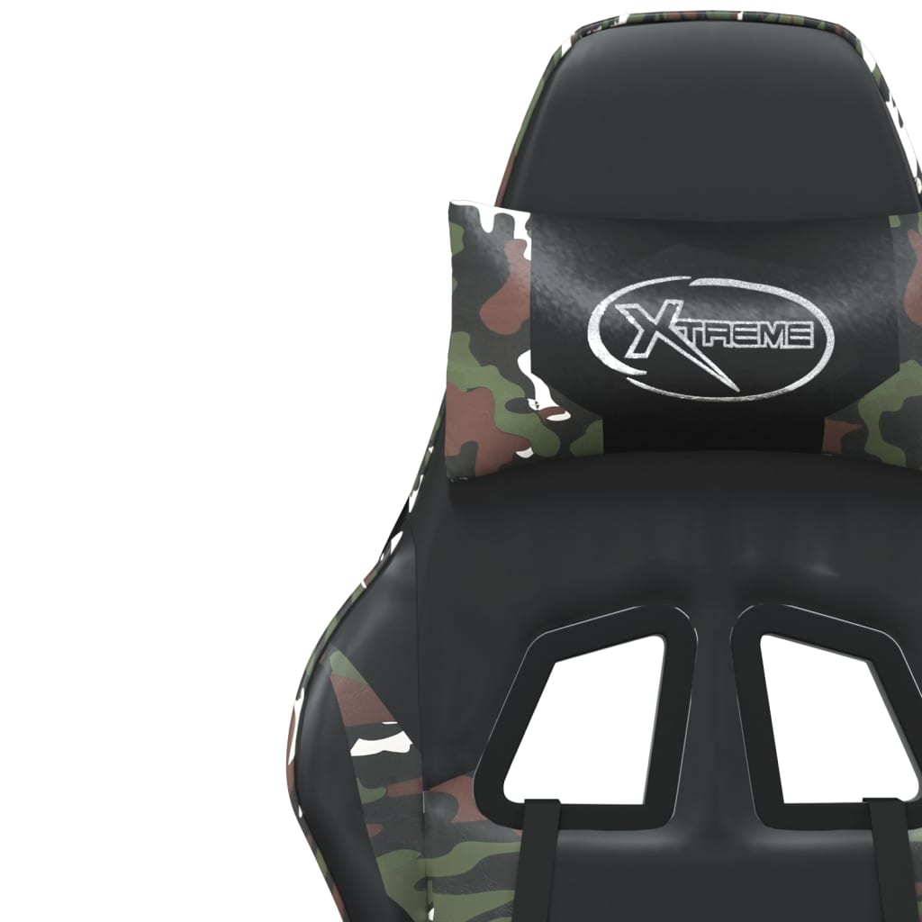 Gaming chair, black and camouflage, eco-leather