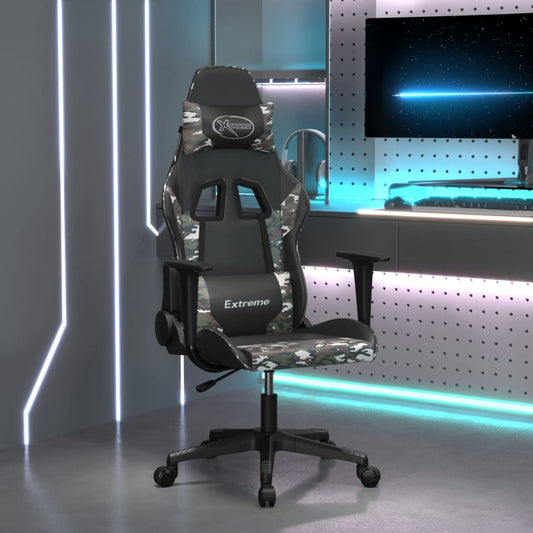 Gaming chair, black and camouflage, eco-leather