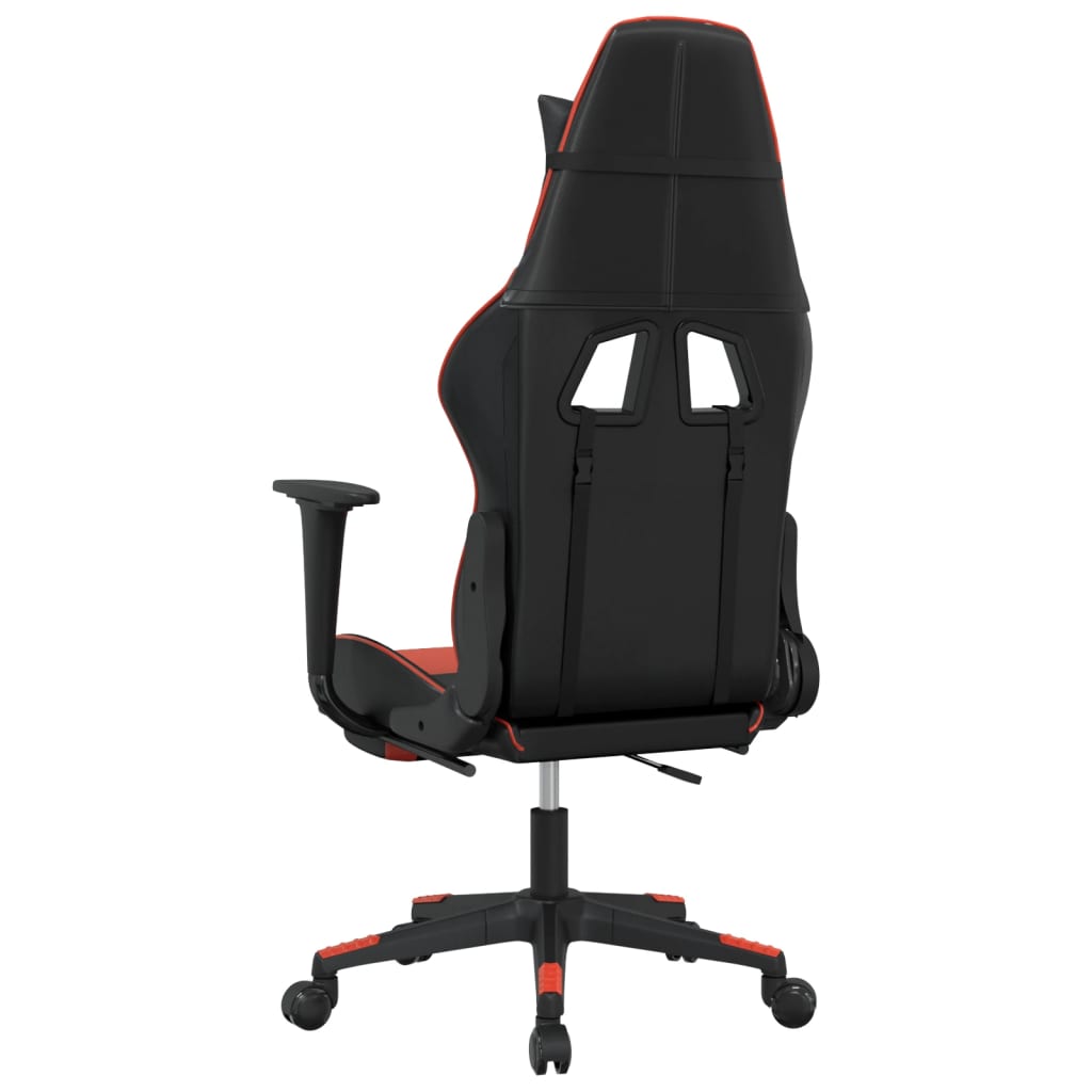 Gaming chair with footrest, black/red, eco-leather