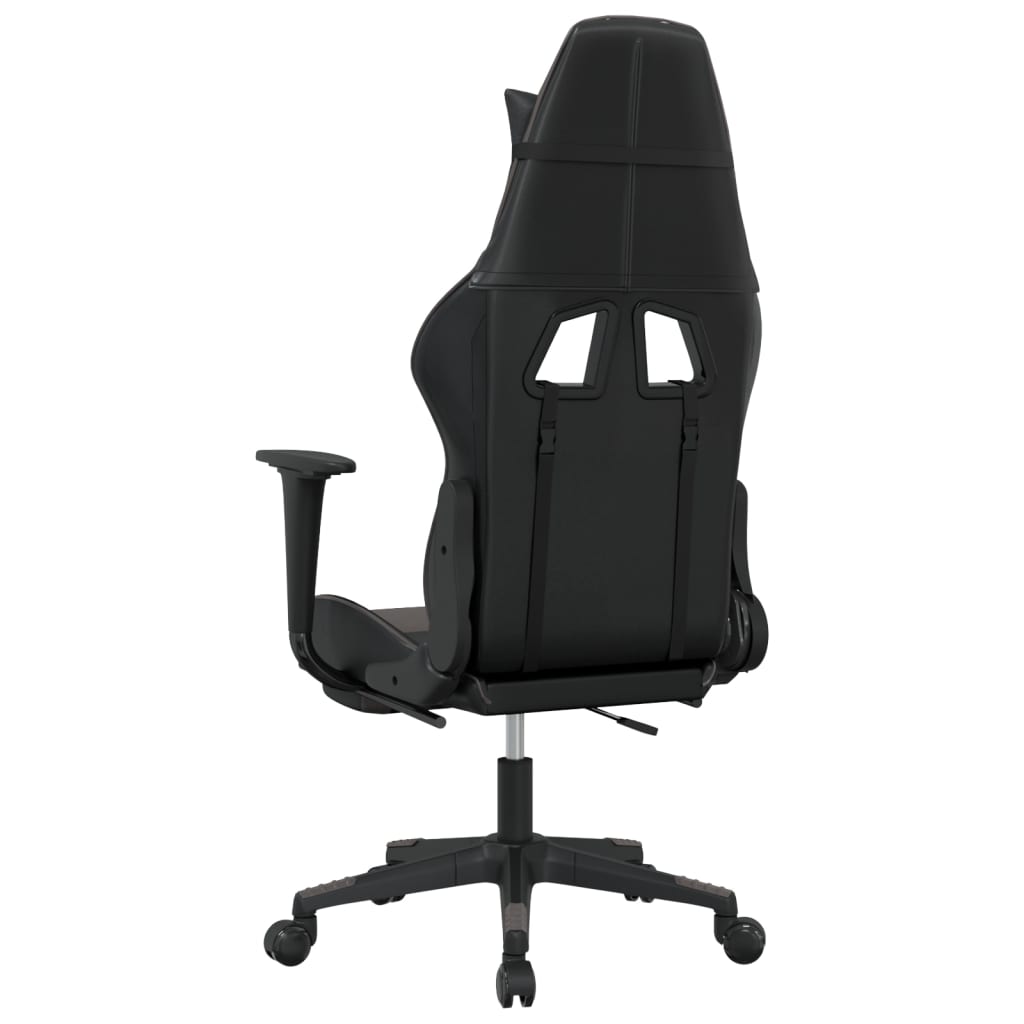 Gaming chair with footrest, black/gray, eco-leather