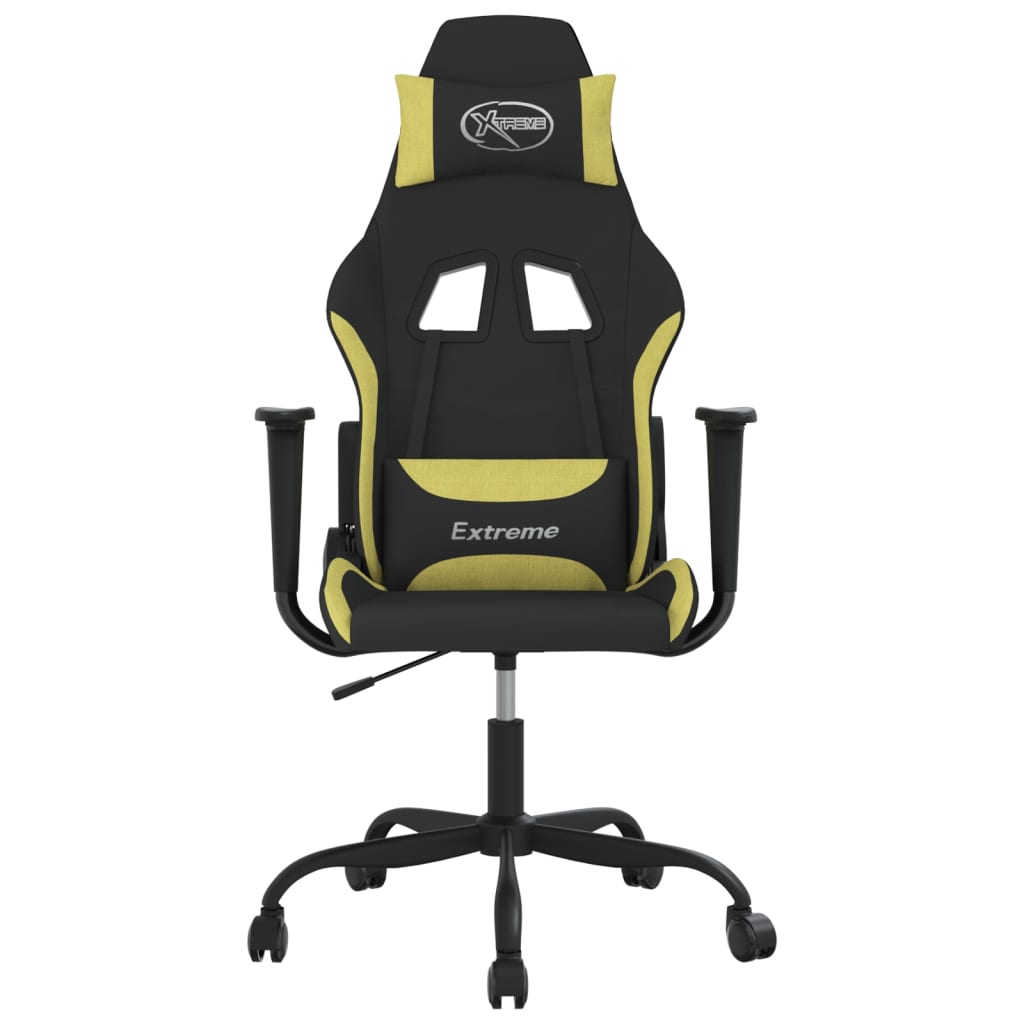 Gaming chair, black and light green, textile