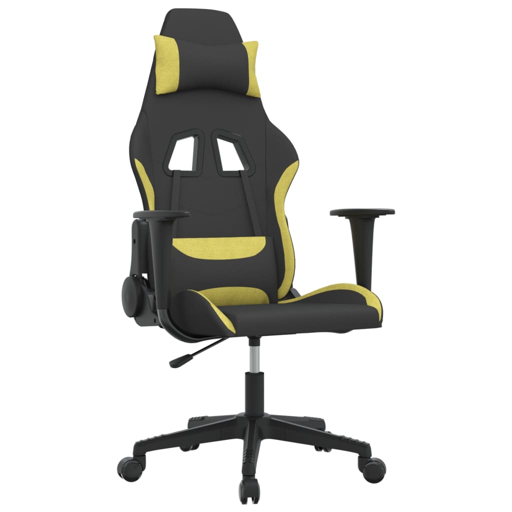 Gaming chair, black and light green, textile