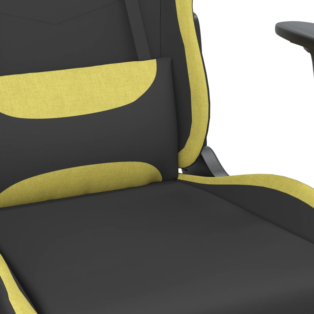 Gaming chair, black and light green, textile