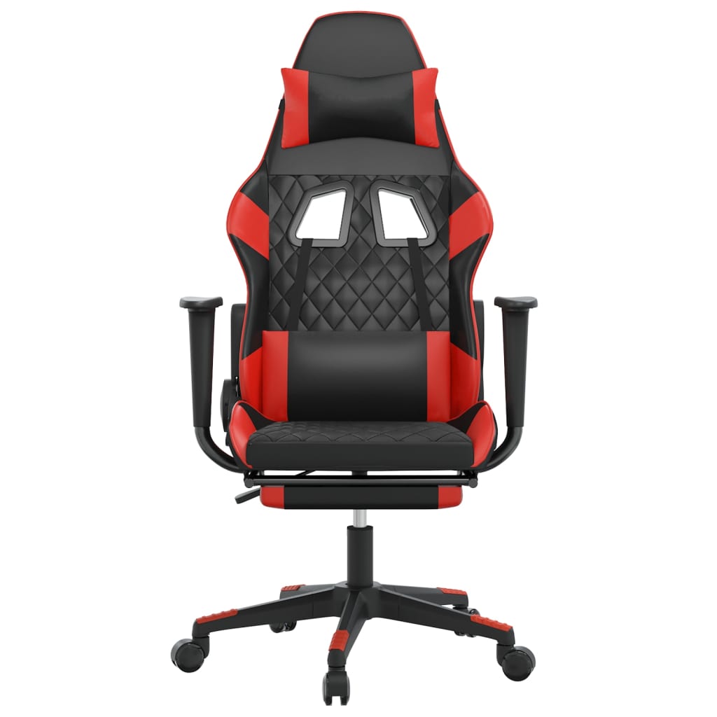 Gaming chair with footrest, black/red, eco-leather