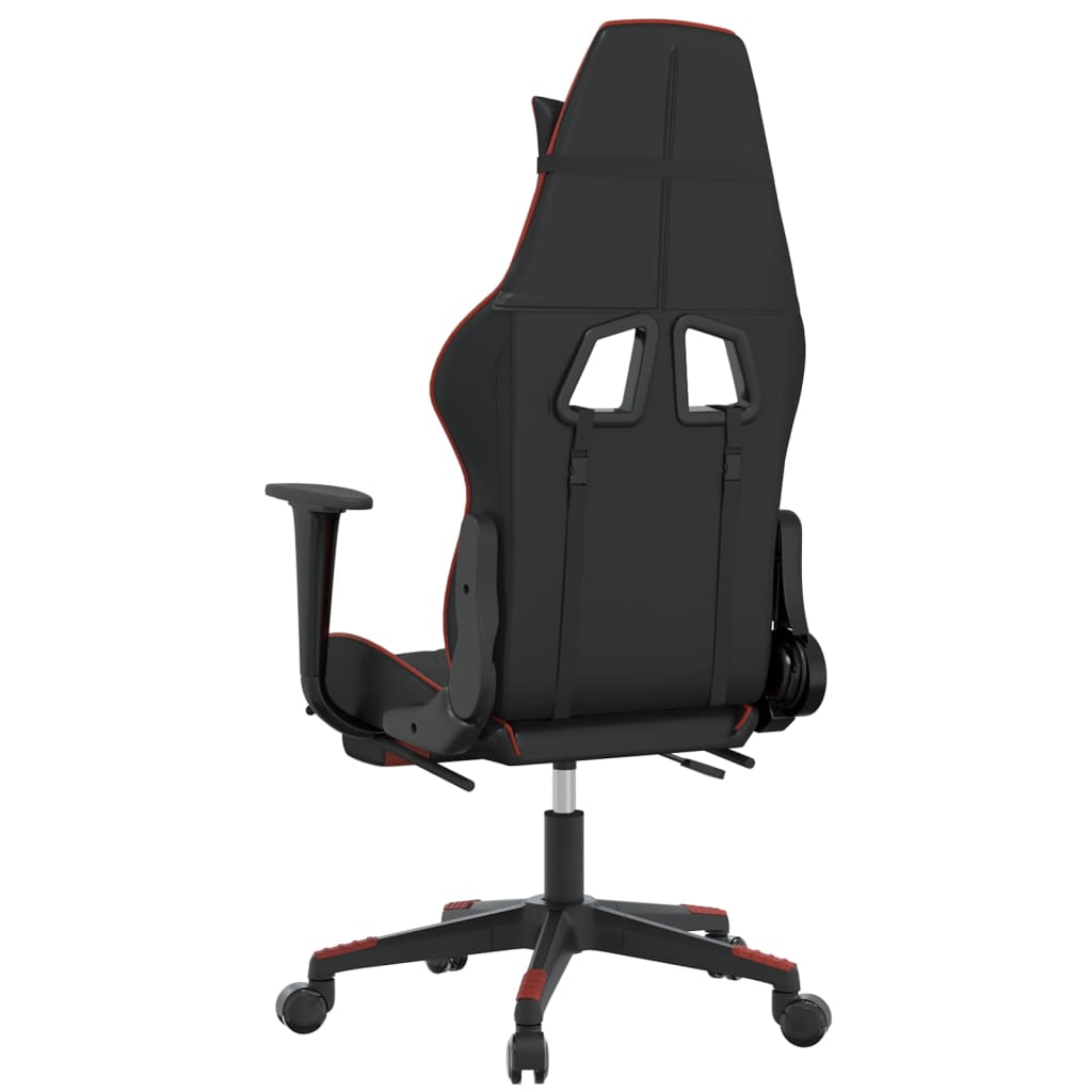 Gaming chair with footrest, black/red, eco-leather