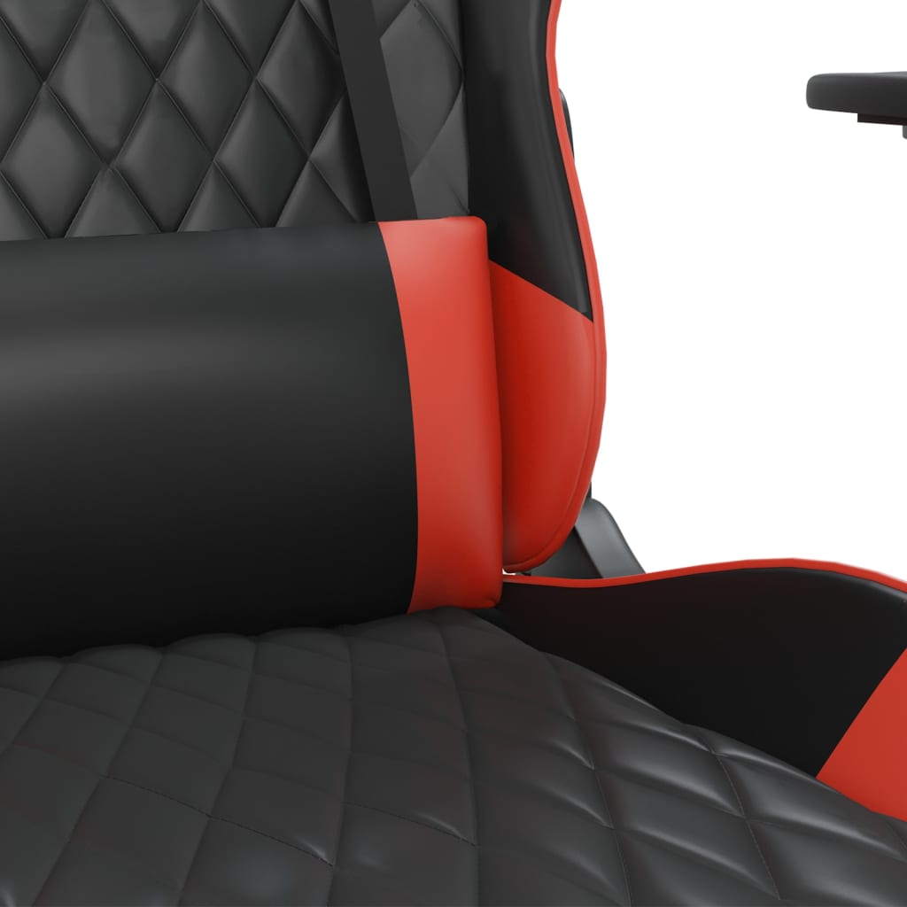 Gaming chair with footrest, black/red, eco-leather