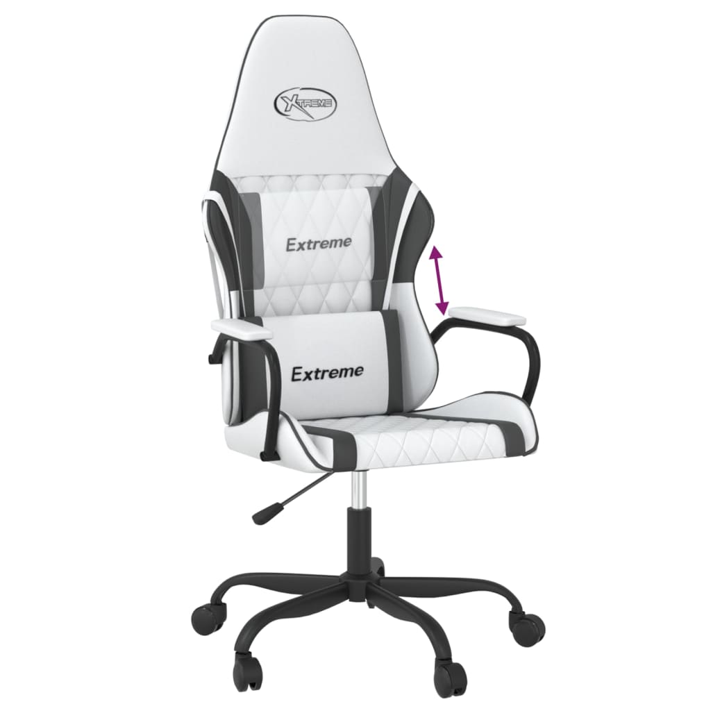 Gaming chair, black and white, eco-leather