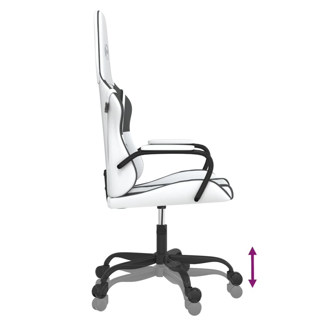 Gaming chair, black and white, eco-leather