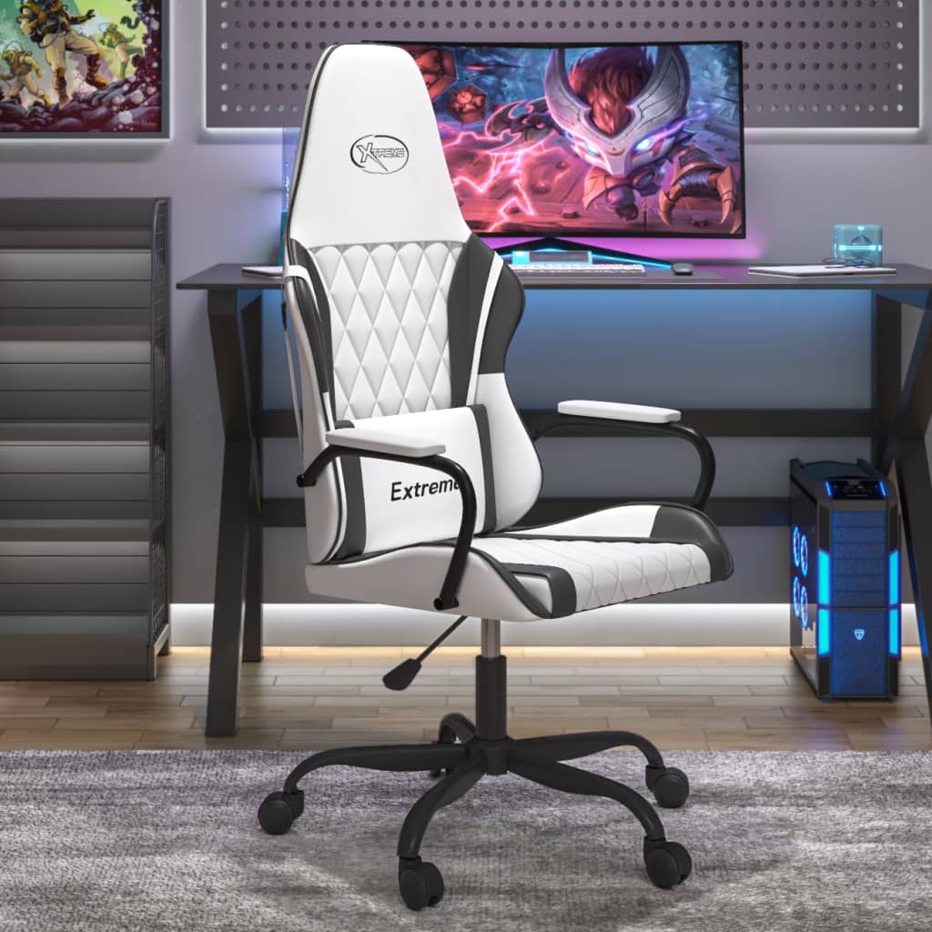 Gaming chair, black and white, eco-leather