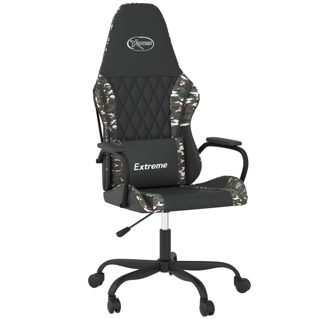 Gaming chair, black and camouflage, eco-leather