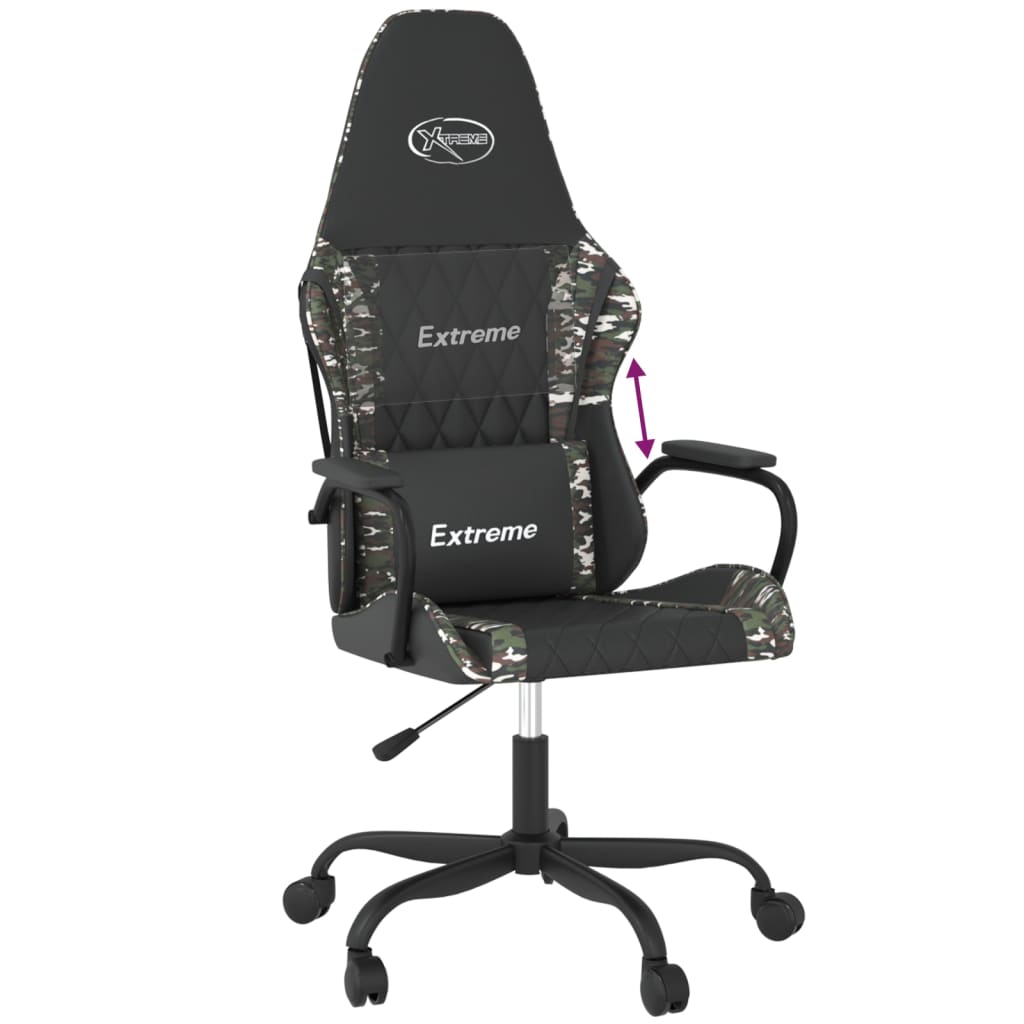 Gaming chair, black and camouflage, eco-leather