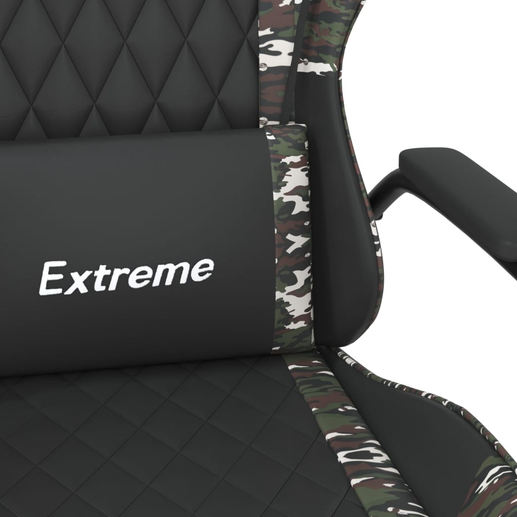 Gaming chair, black and camouflage, eco-leather