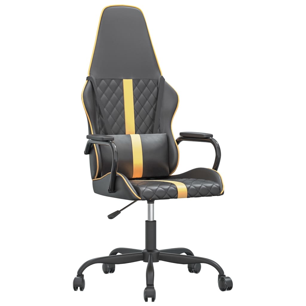 Gaming chair, black and gold, eco-leather