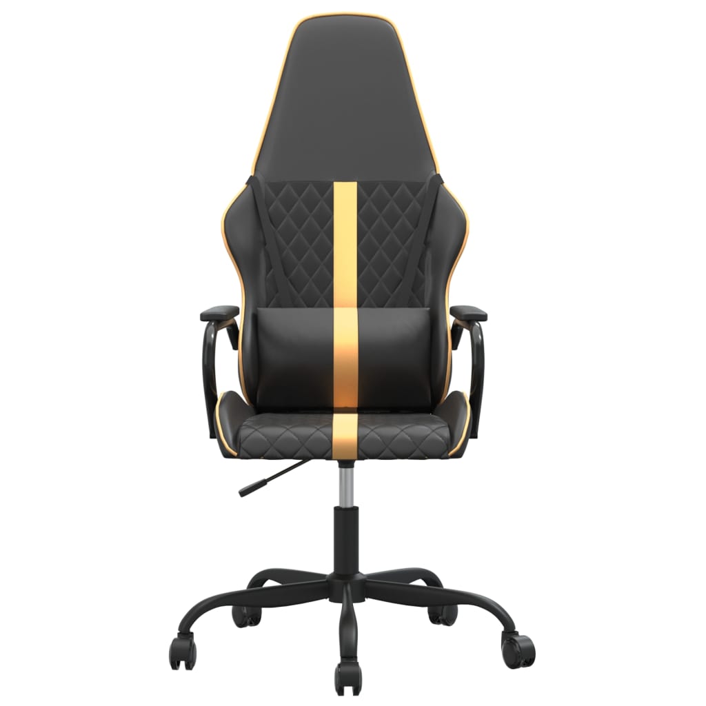 Gaming chair, black and gold, eco-leather