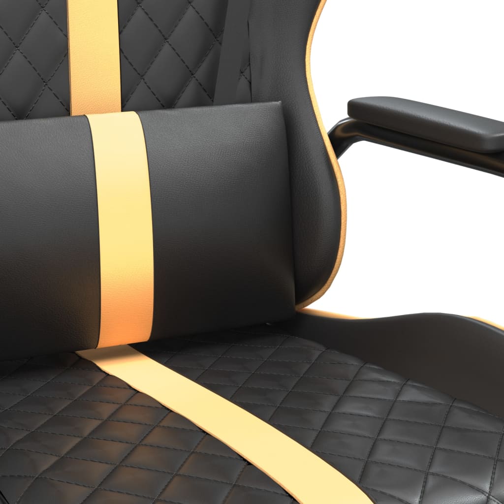 Gaming chair, black and gold, eco-leather